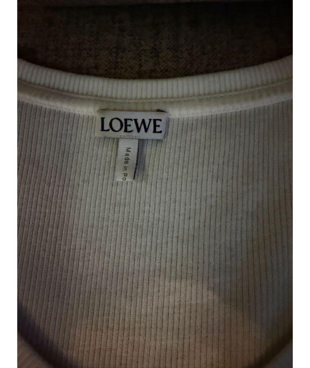 LOEWE Белая хлопковая майка, фото 6