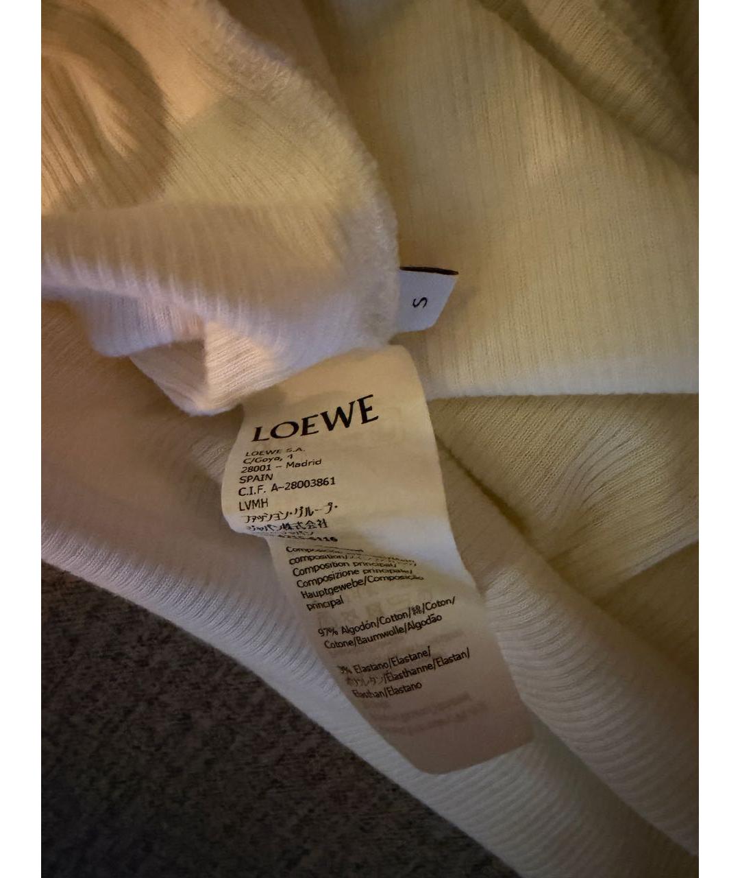 LOEWE Белая хлопковая майка, фото 5