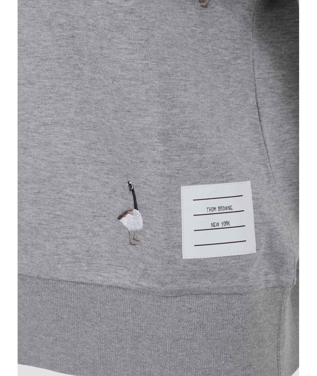 THOM BROWNE Серый хлопковый джемпер / свитер, фото 3