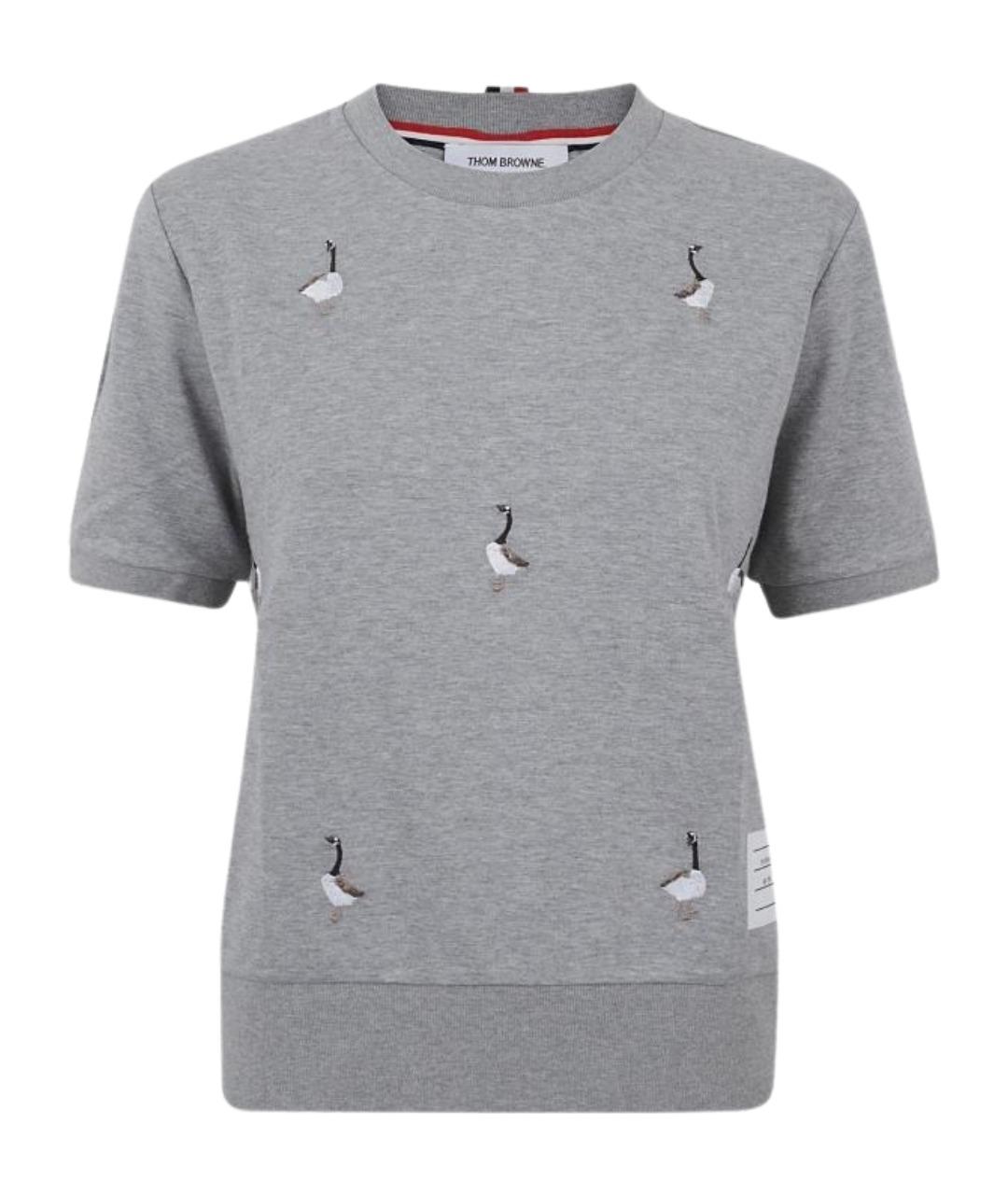 THOM BROWNE Серый хлопковый джемпер / свитер, фото 1