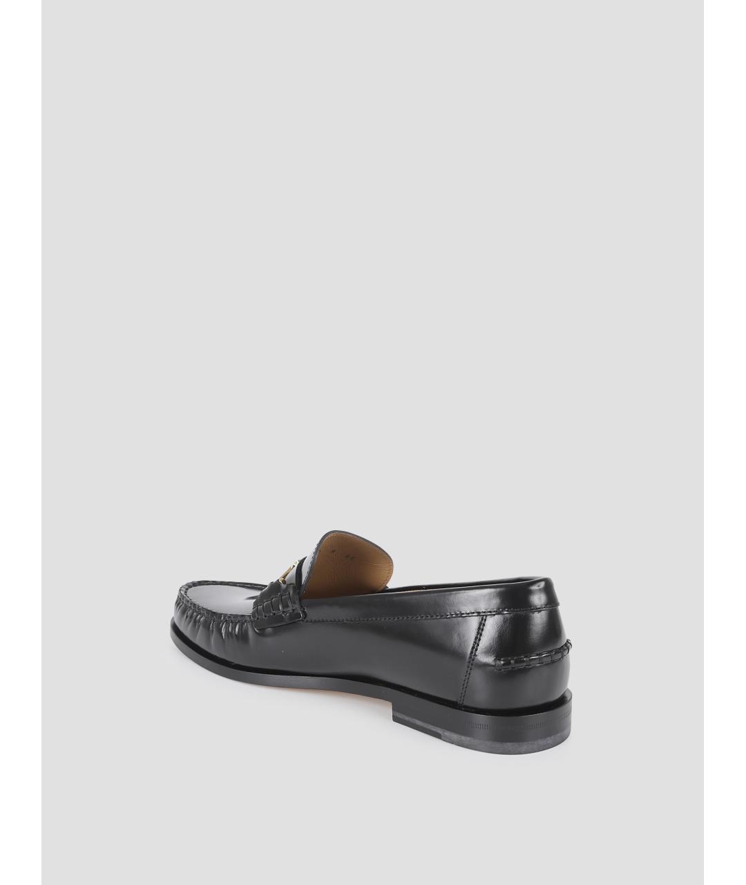 FERRAGAMO Черные кожаные лоферы, фото 2