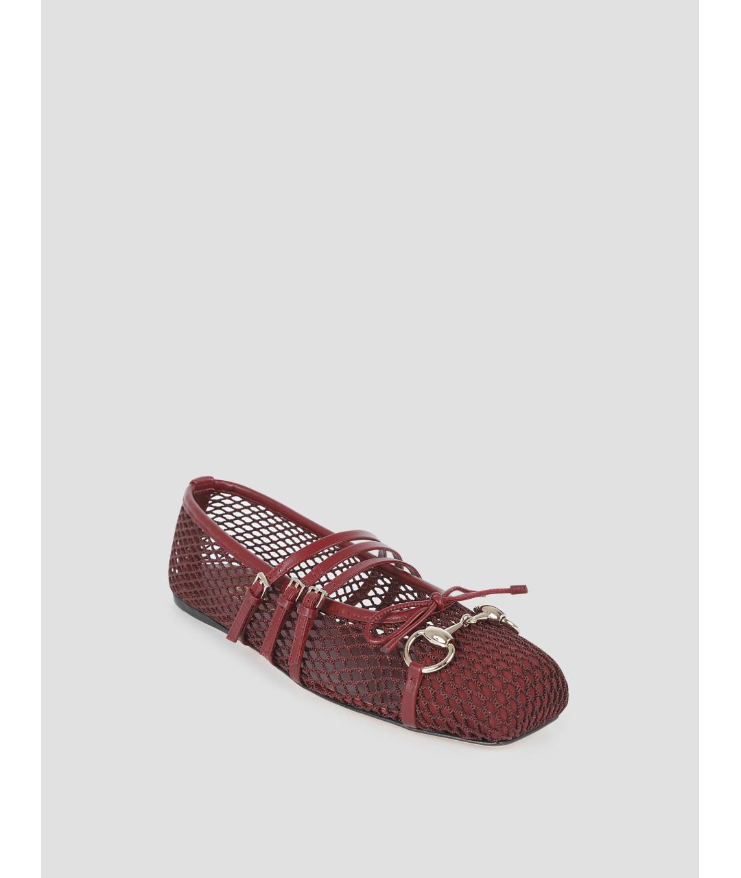 GUCCI Бордовые балетки, фото 3