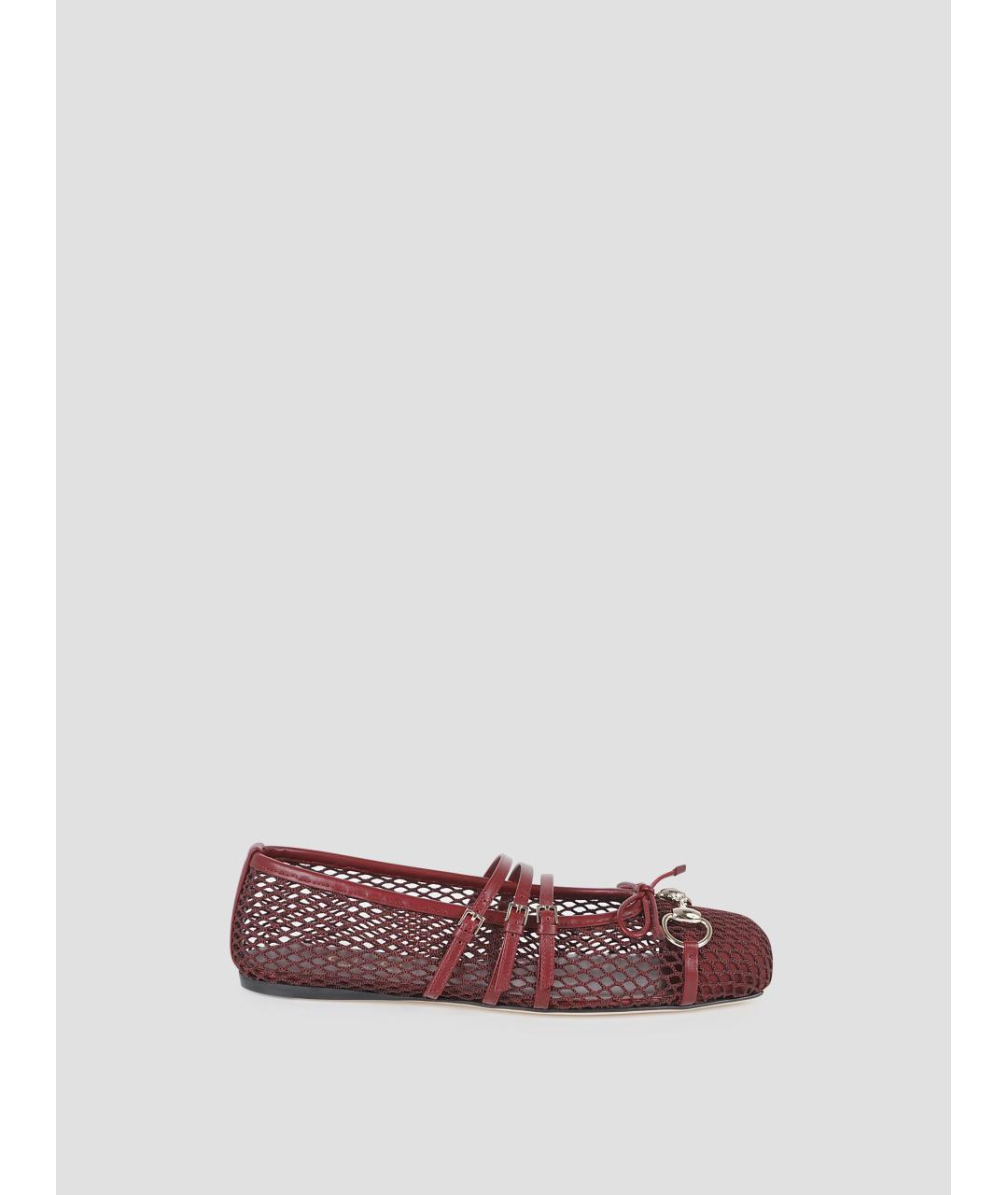 GUCCI Бордовые балетки, фото 4