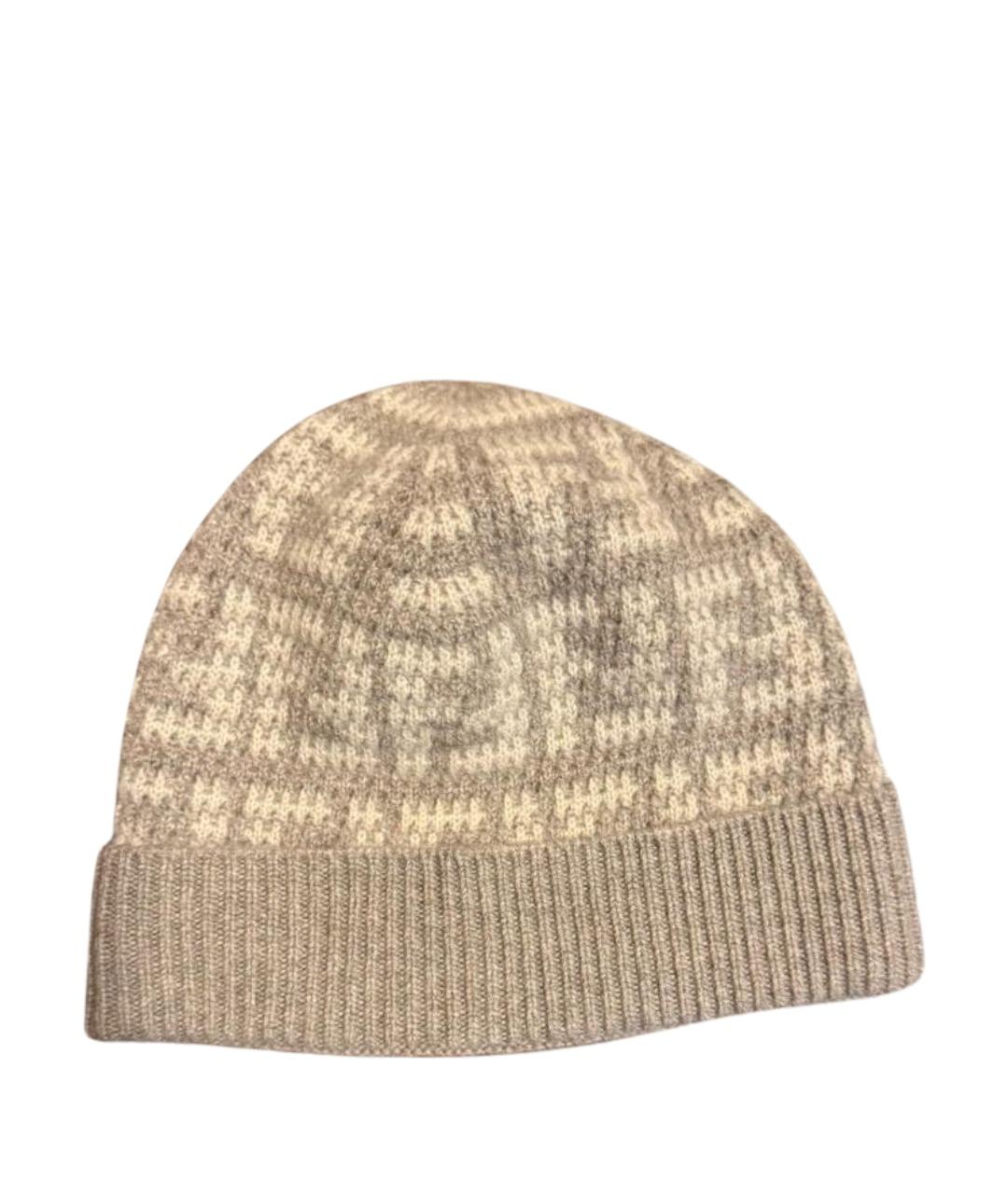 FENDI Бежевая кашемировая шапка, фото 1