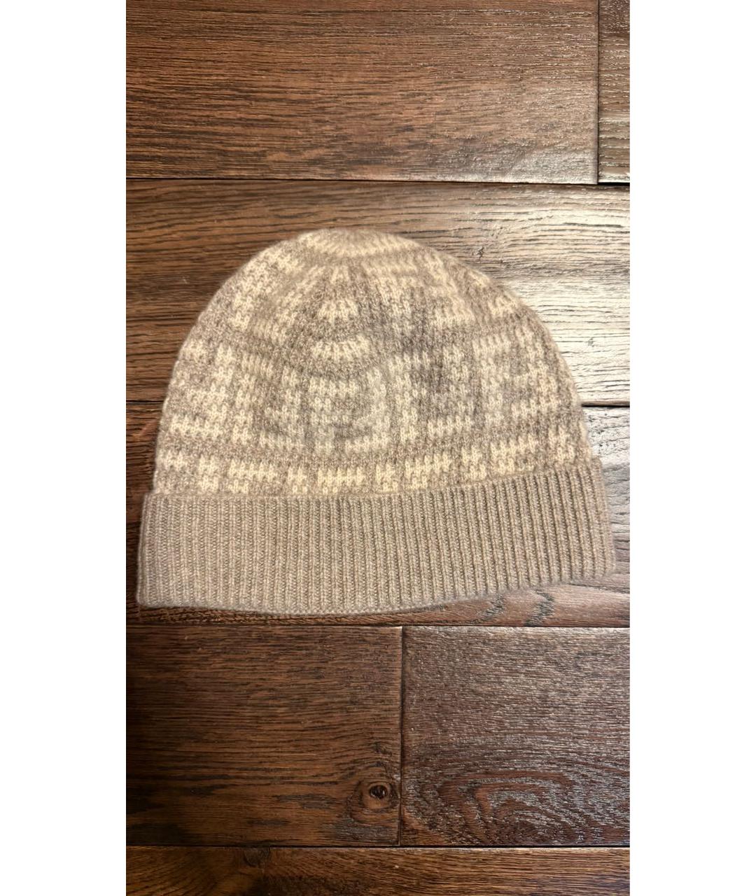 FENDI Бежевая кашемировая шапка, фото 3