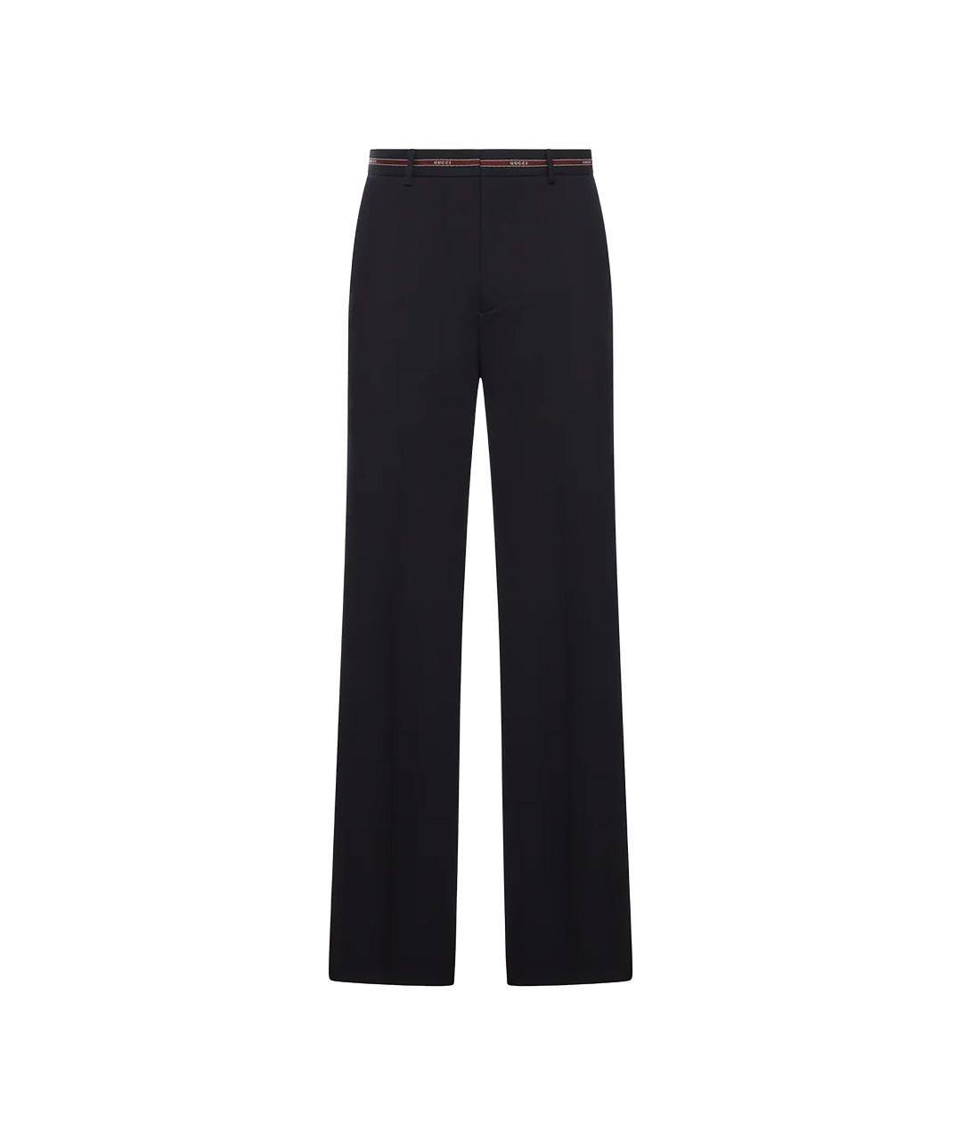 GUCCI Темно-синие шерстяные повседневные брюки, фото 1
