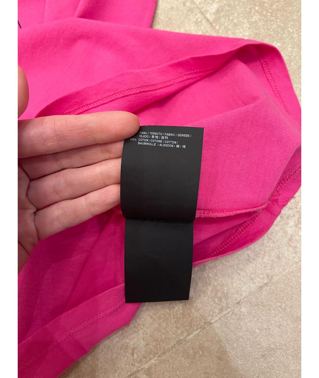 SAINT LAURENT Розовая хлопковая футболка, фото 5