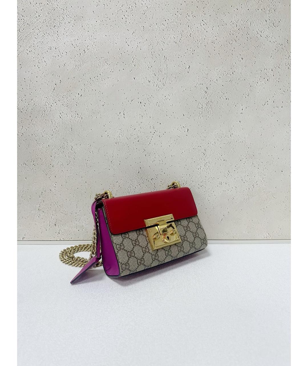 GUCCI Красная кожаная сумка через плечо, фото 4