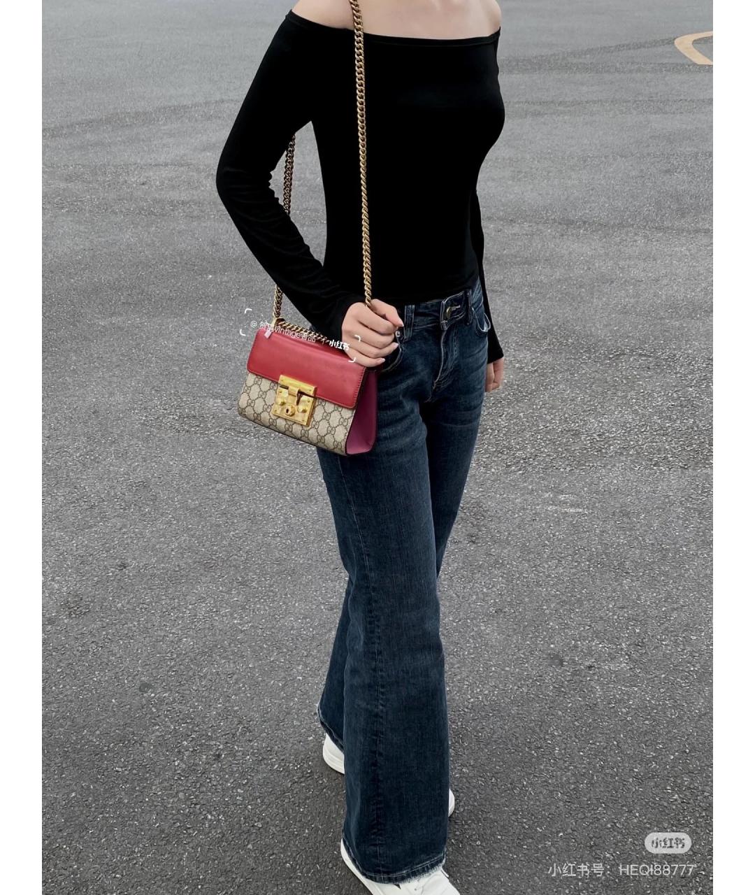 GUCCI Красная кожаная сумка через плечо, фото 6