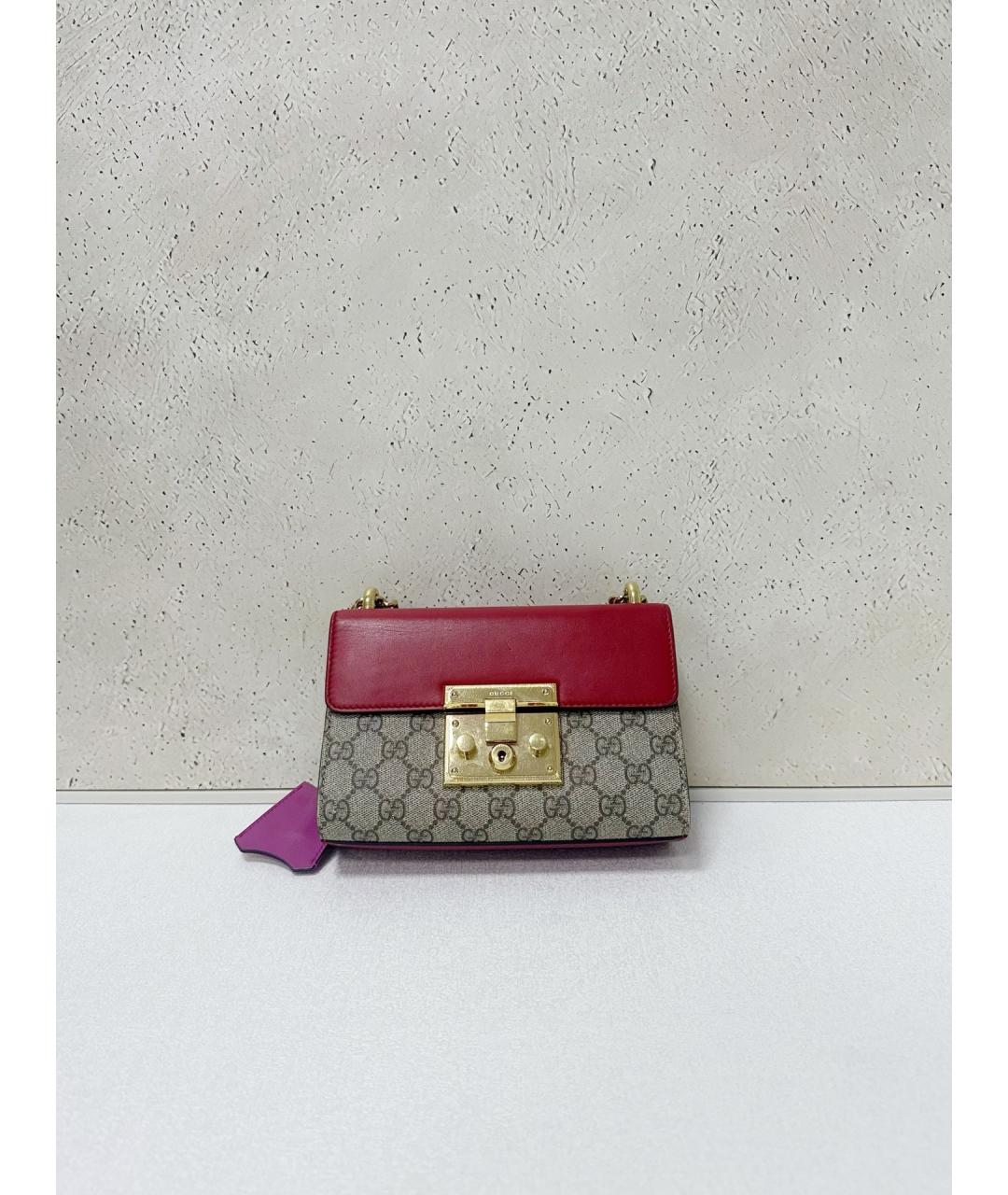 GUCCI Красная кожаная сумка через плечо, фото 7