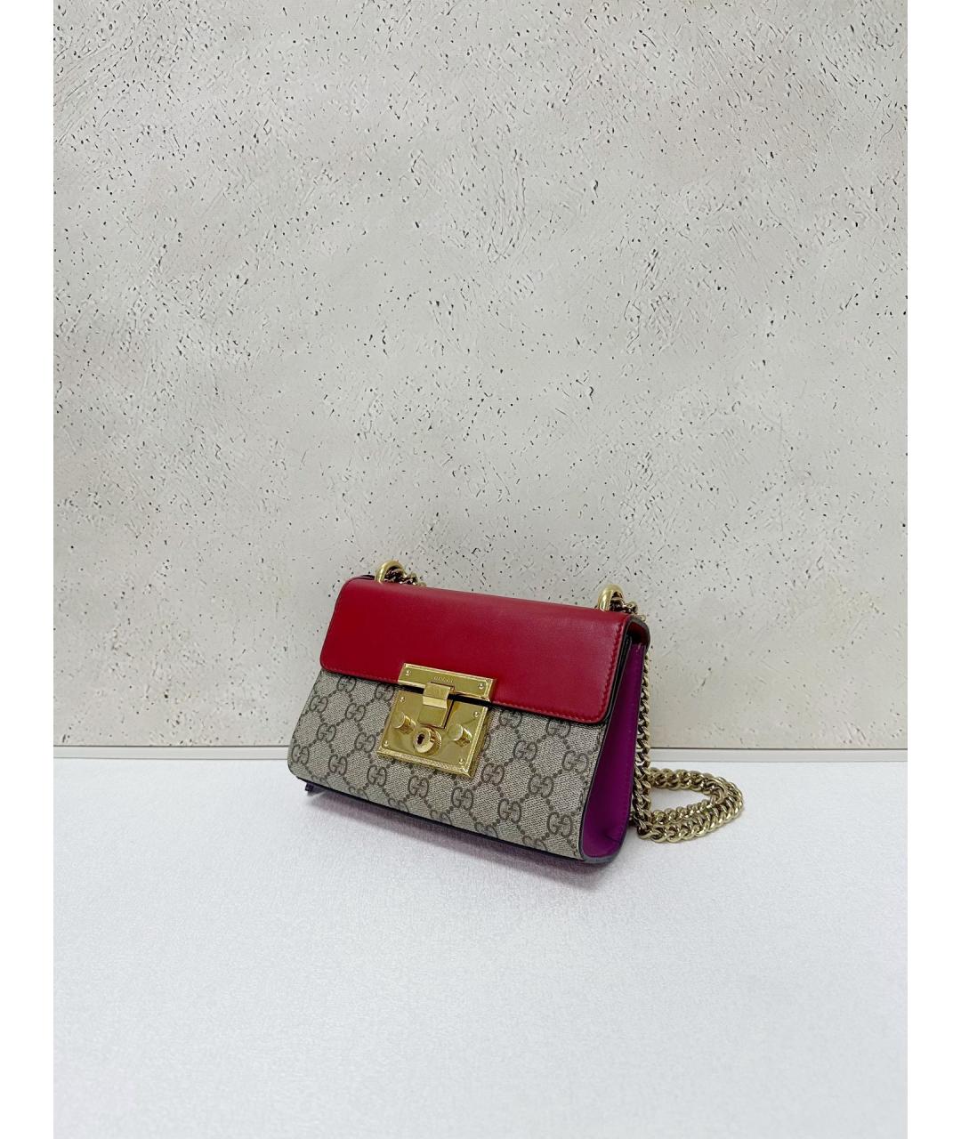 GUCCI Красная кожаная сумка через плечо, фото 3