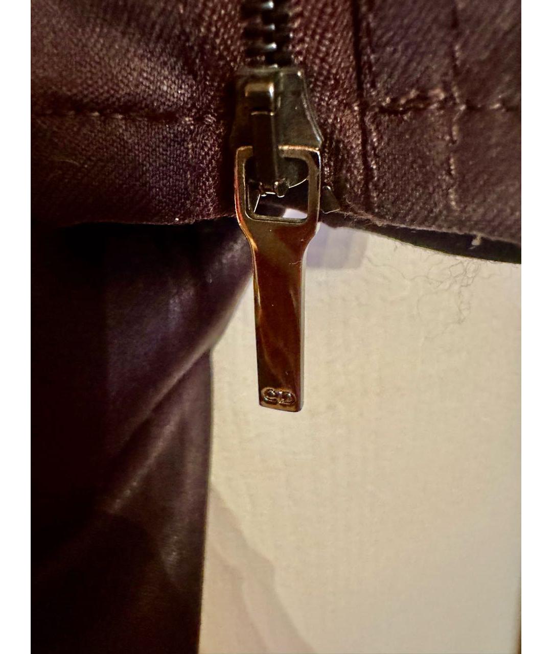 CHRISTIAN DIOR Коричневые шерстяные прямые брюки, фото 7