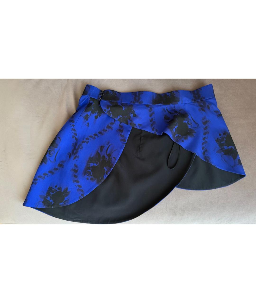 ULYANA SERGEENKO Синее шелковое коктейльное платье, фото 5