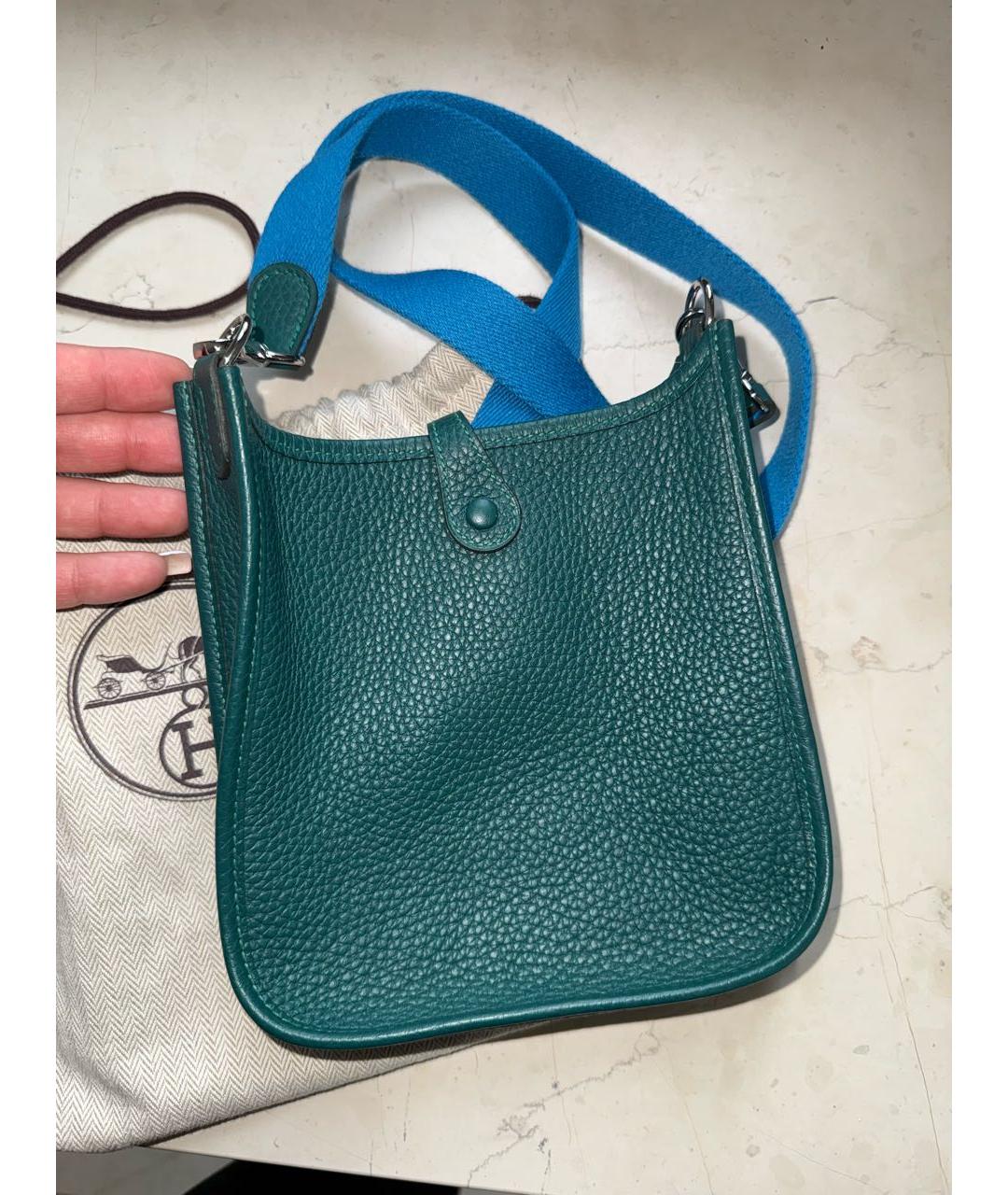 HERMES Зеленая кожаная сумка через плечо, фото 6