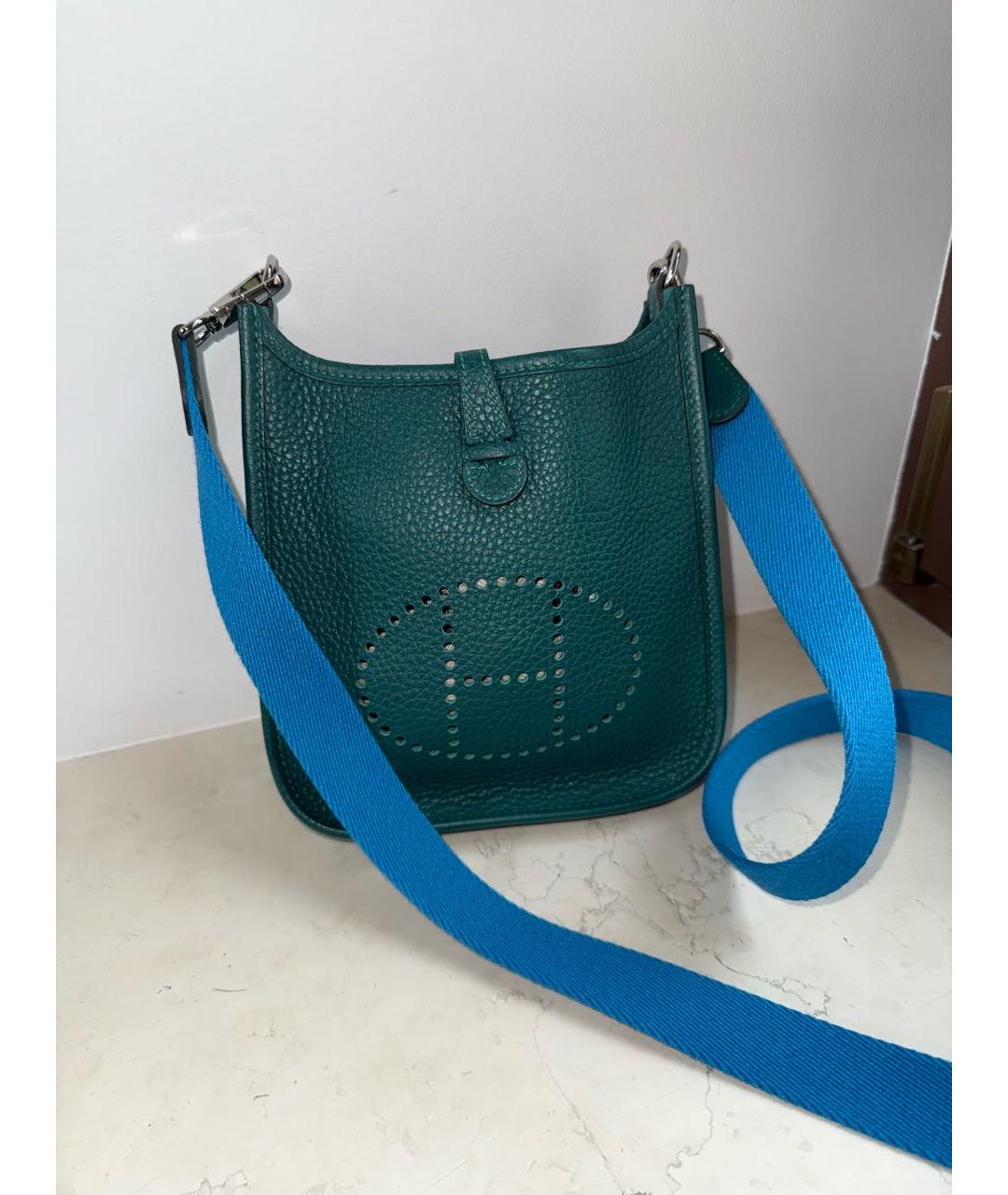 HERMES Зеленая кожаная сумка через плечо, фото 7