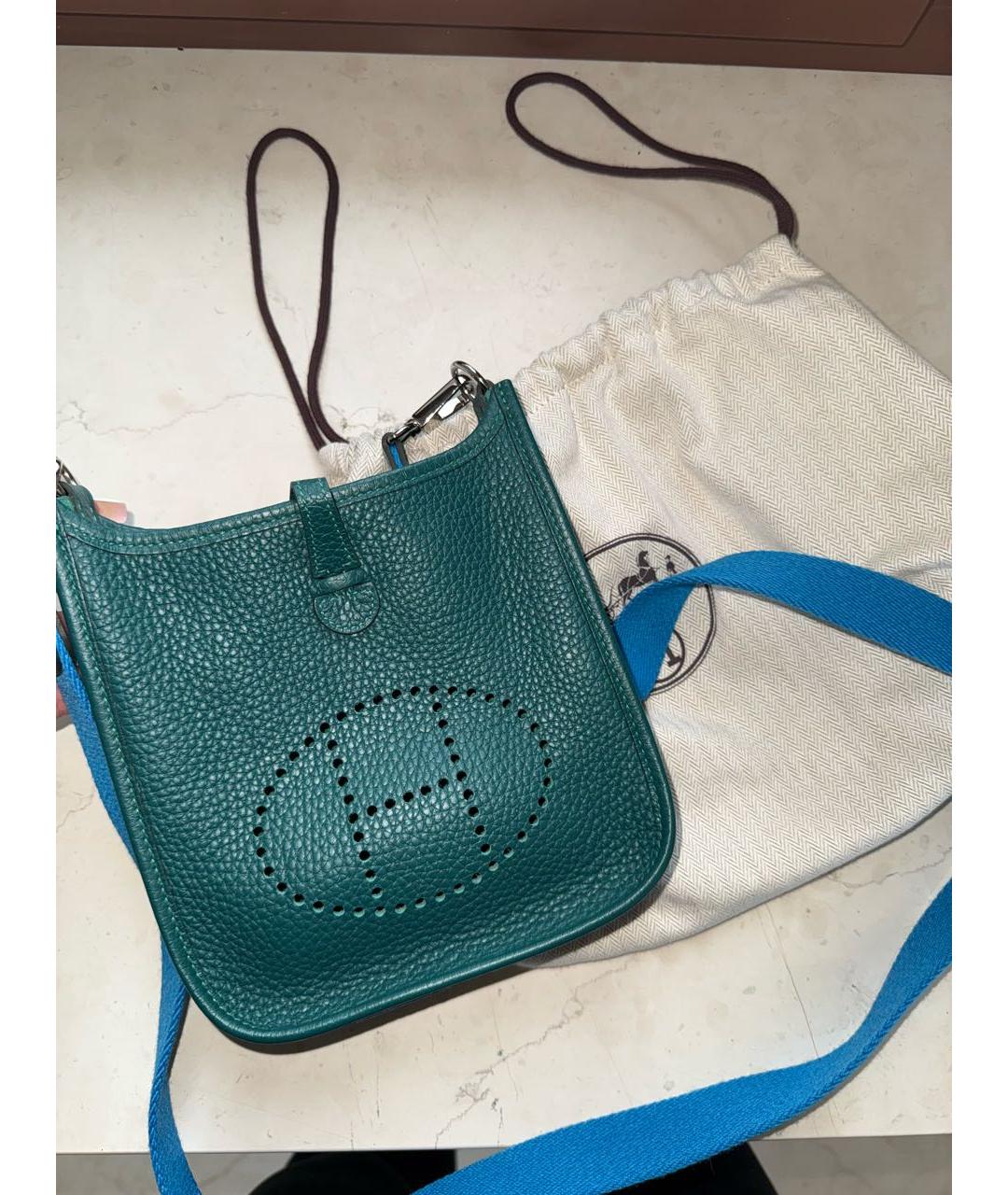 HERMES Зеленая кожаная сумка через плечо, фото 5