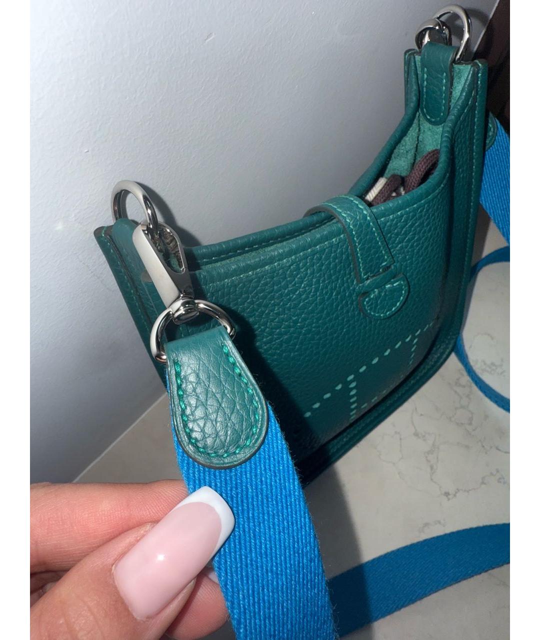 HERMES Зеленая кожаная сумка через плечо, фото 4
