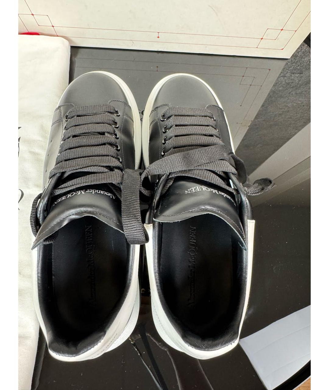 ALEXANDER MCQUEEN Черные кожаные низкие кроссовки / кеды, фото 3
