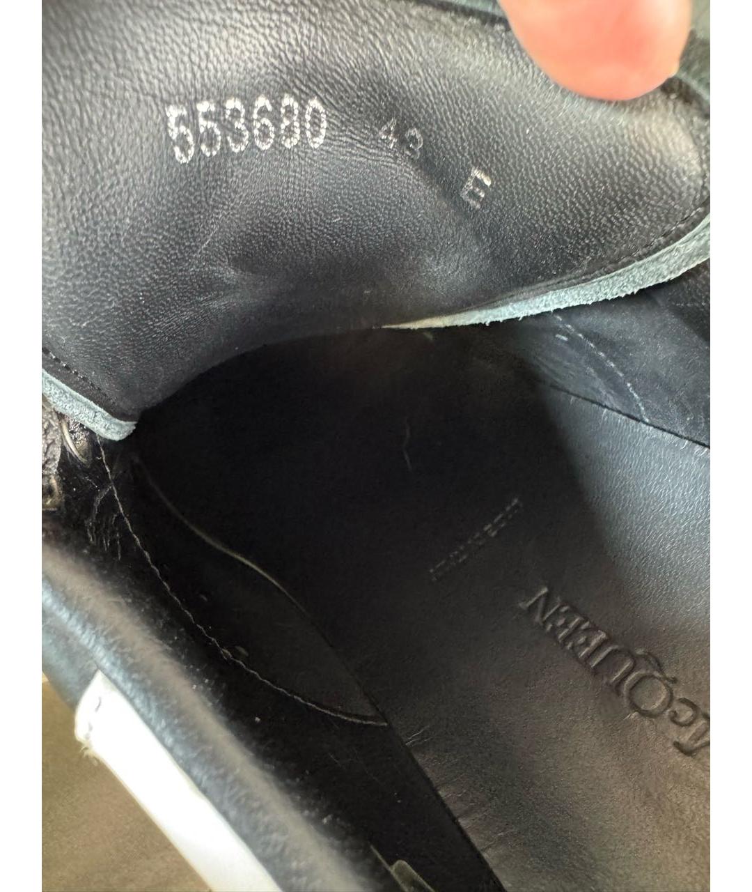 ALEXANDER MCQUEEN Черные кожаные низкие кроссовки / кеды, фото 8