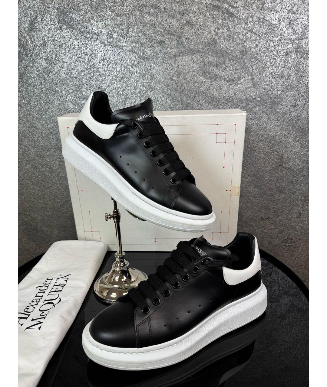 ALEXANDER MCQUEEN Черные кожаные низкие кроссовки / кеды, фото 5