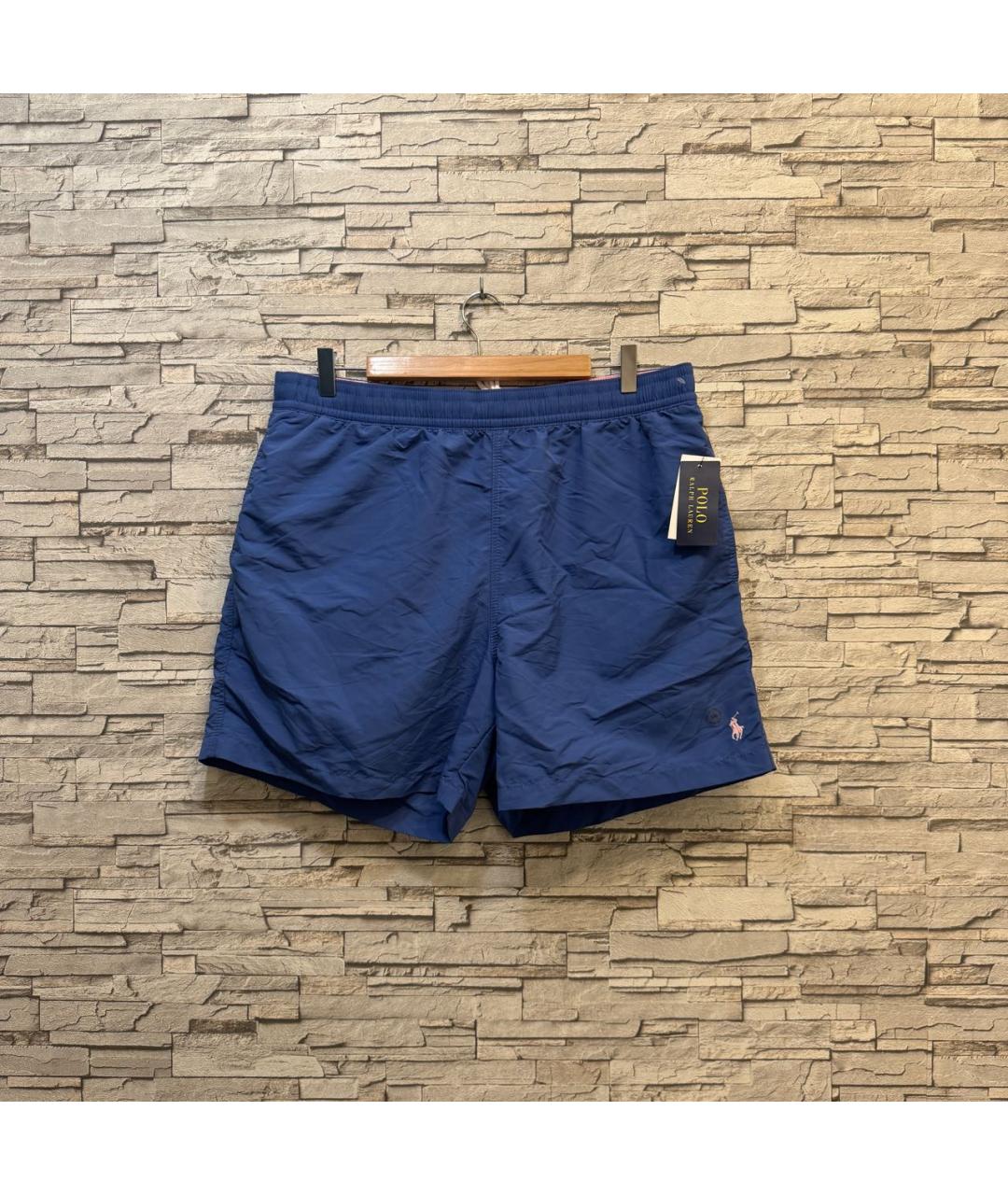 POLO RALPH LAUREN Голубые полиэстеровые шорты, фото 8