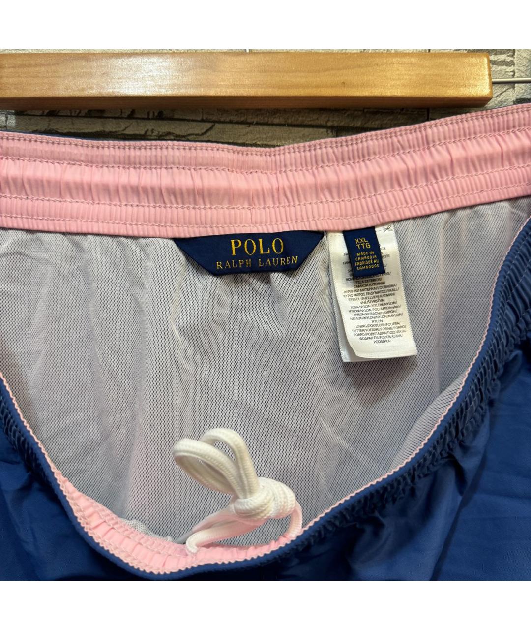 POLO RALPH LAUREN Голубые полиэстеровые шорты, фото 3