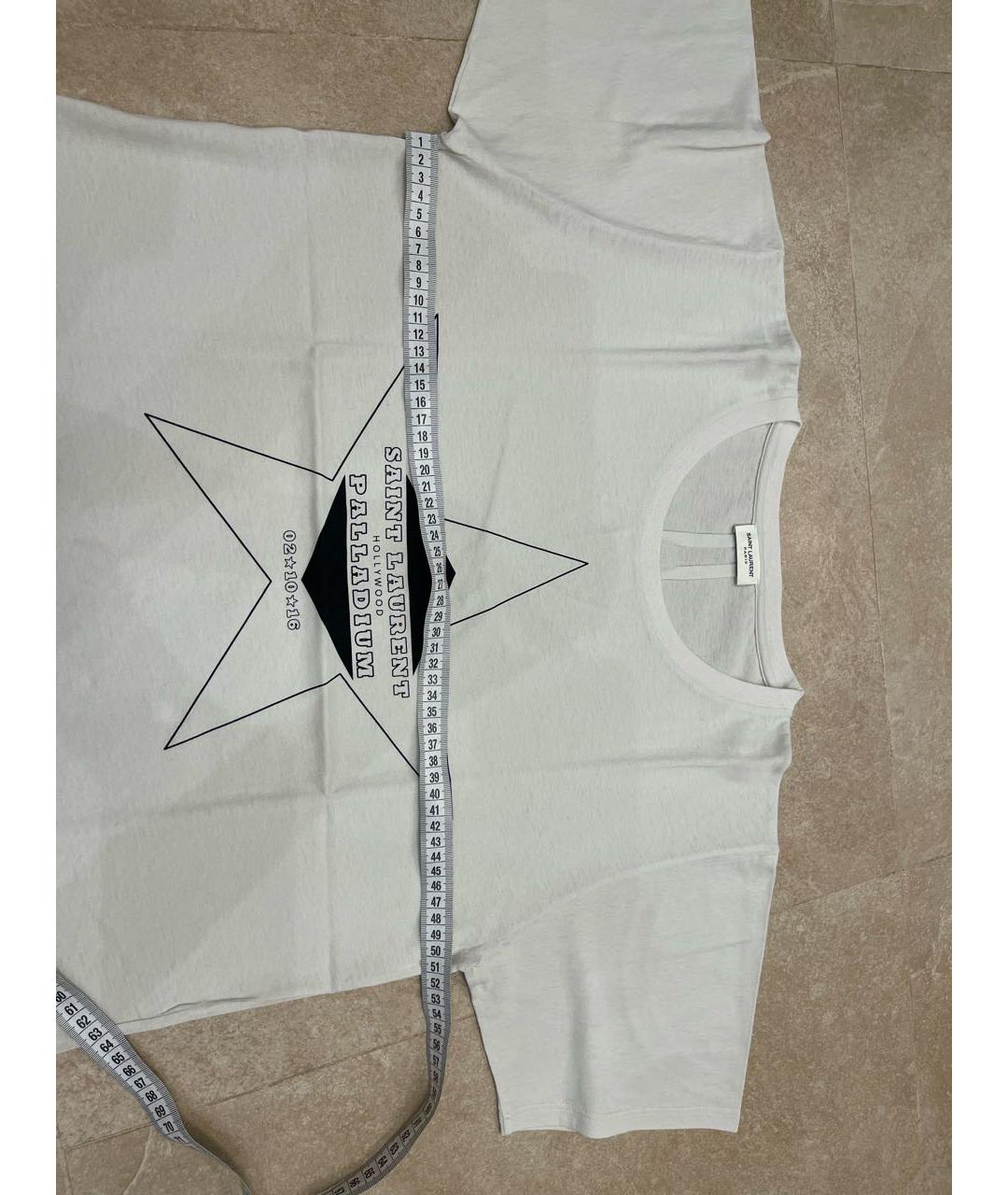 SAINT LAURENT Серая хлопковая футболка, фото 6