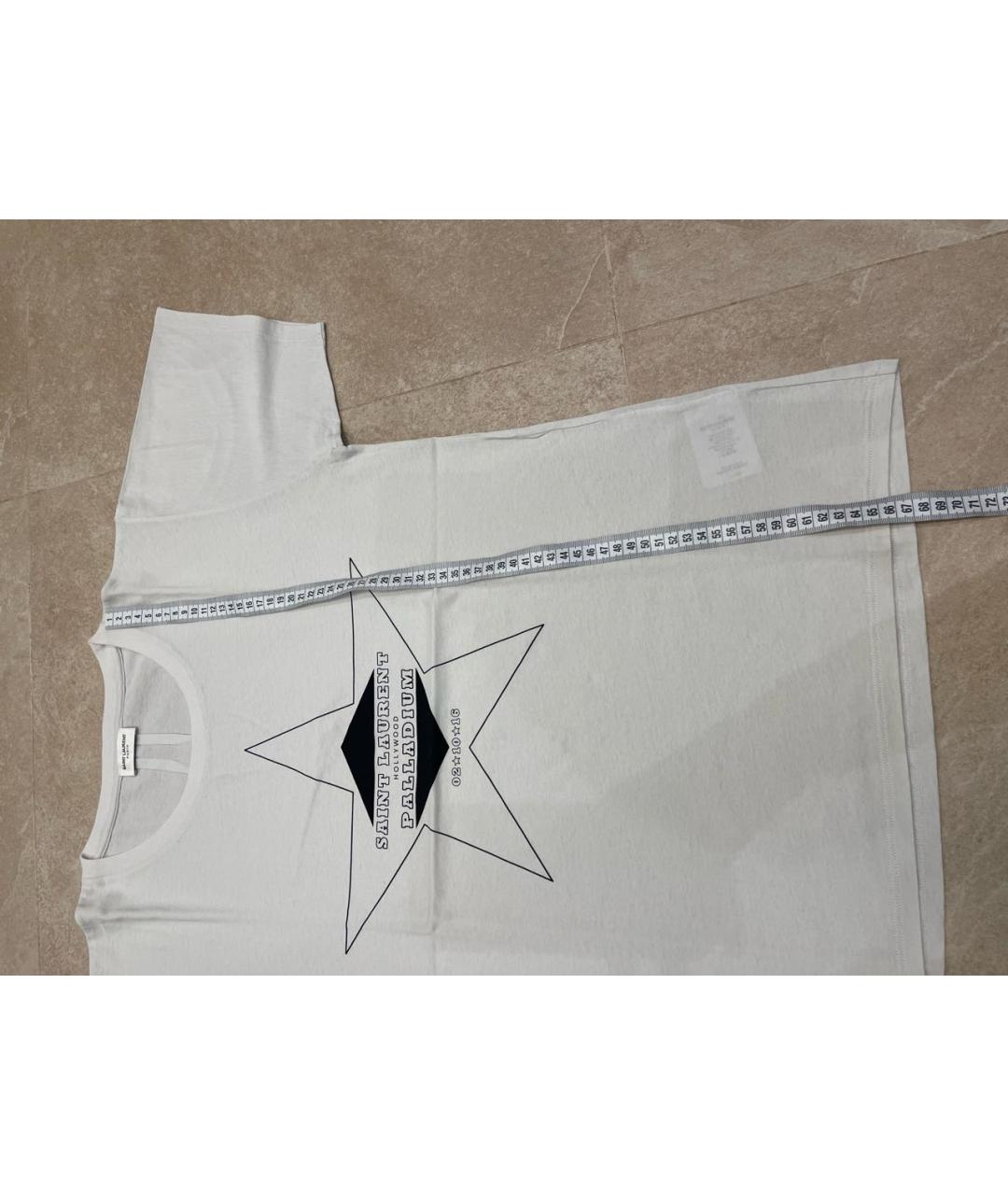 SAINT LAURENT Серая хлопковая футболка, фото 7