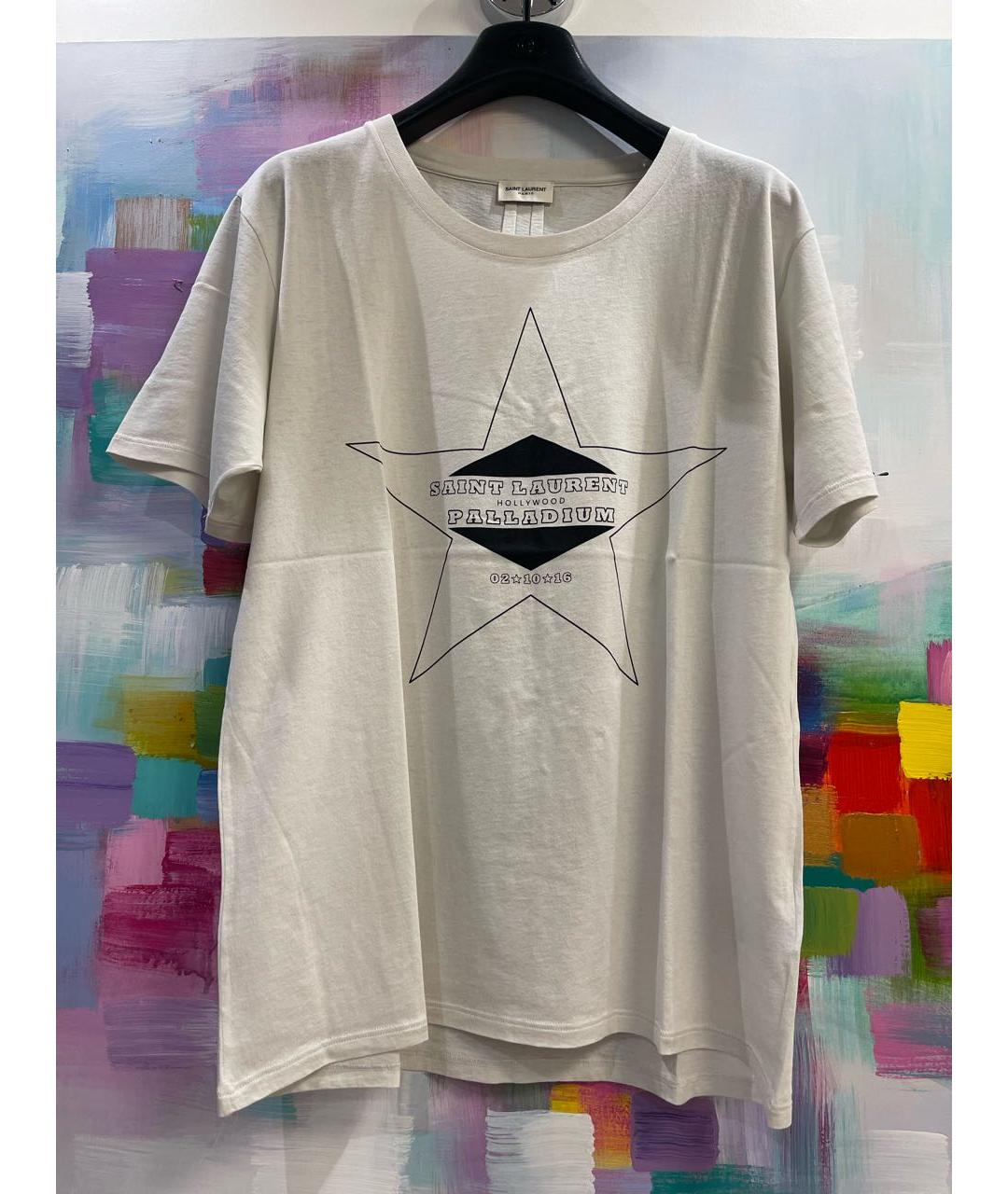 SAINT LAURENT Серая хлопковая футболка, фото 8