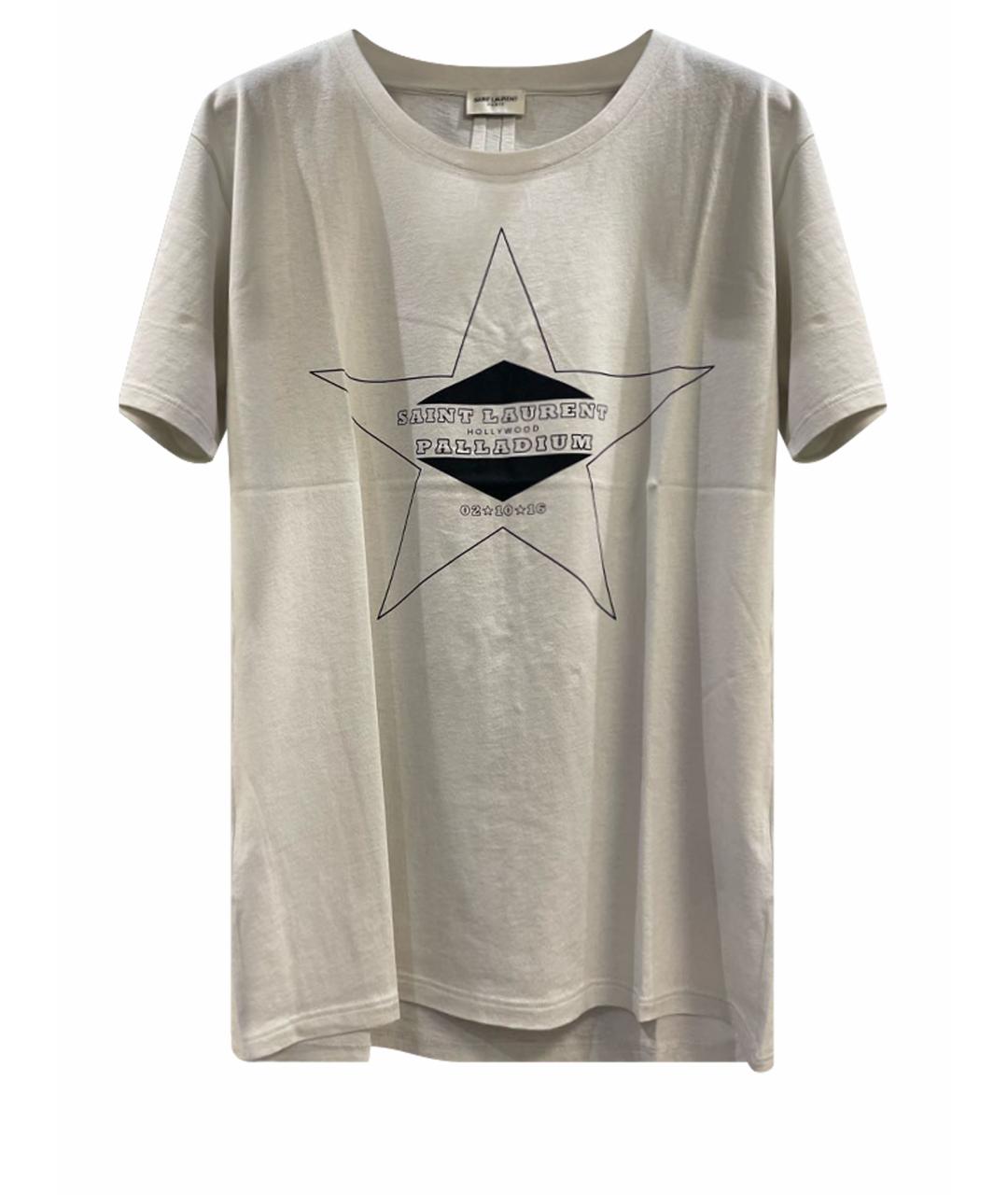 SAINT LAURENT Серая хлопковая футболка, фото 1