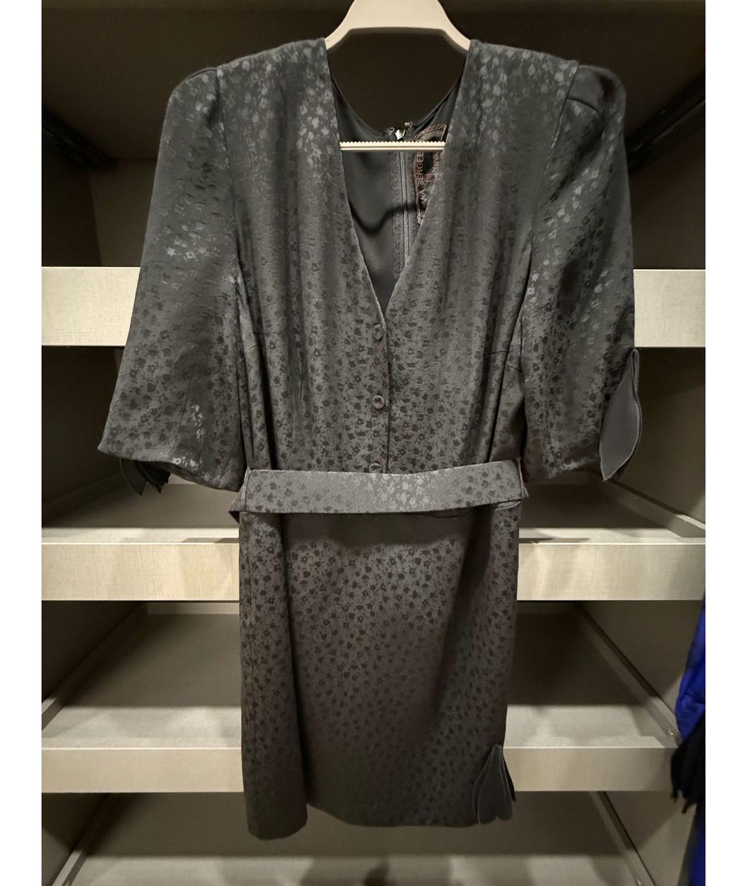 ULYANA SERGEENKO Черное шелковое коктейльное платье, фото 6