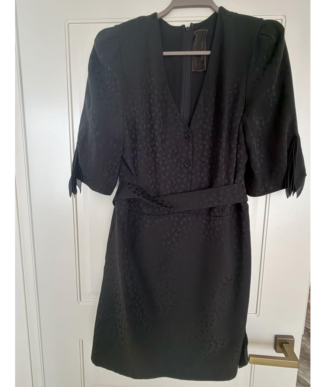 ULYANA SERGEENKO Черное шелковое коктейльное платье, фото 6