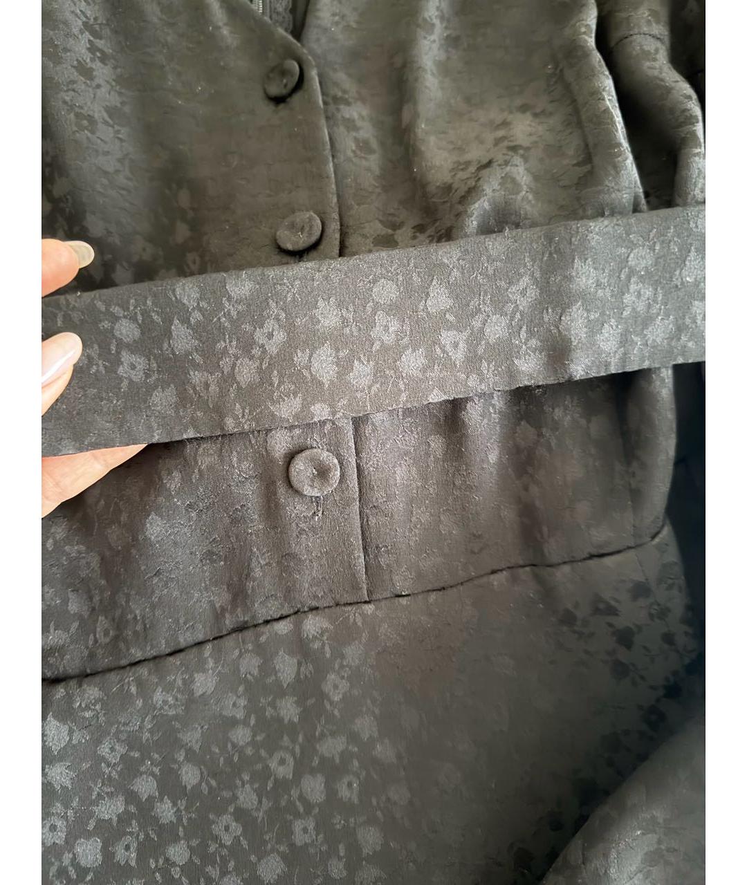 ULYANA SERGEENKO Черное шелковое коктейльное платье, фото 4