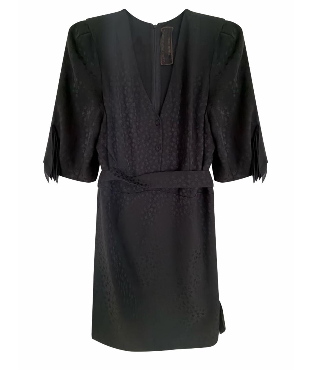 ULYANA SERGEENKO Черное шелковое коктейльное платье, фото 1