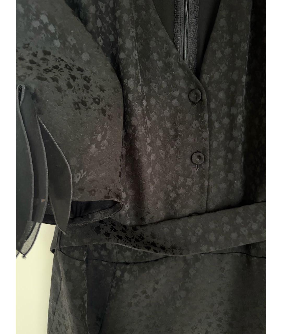 ULYANA SERGEENKO Черное шелковое коктейльное платье, фото 3