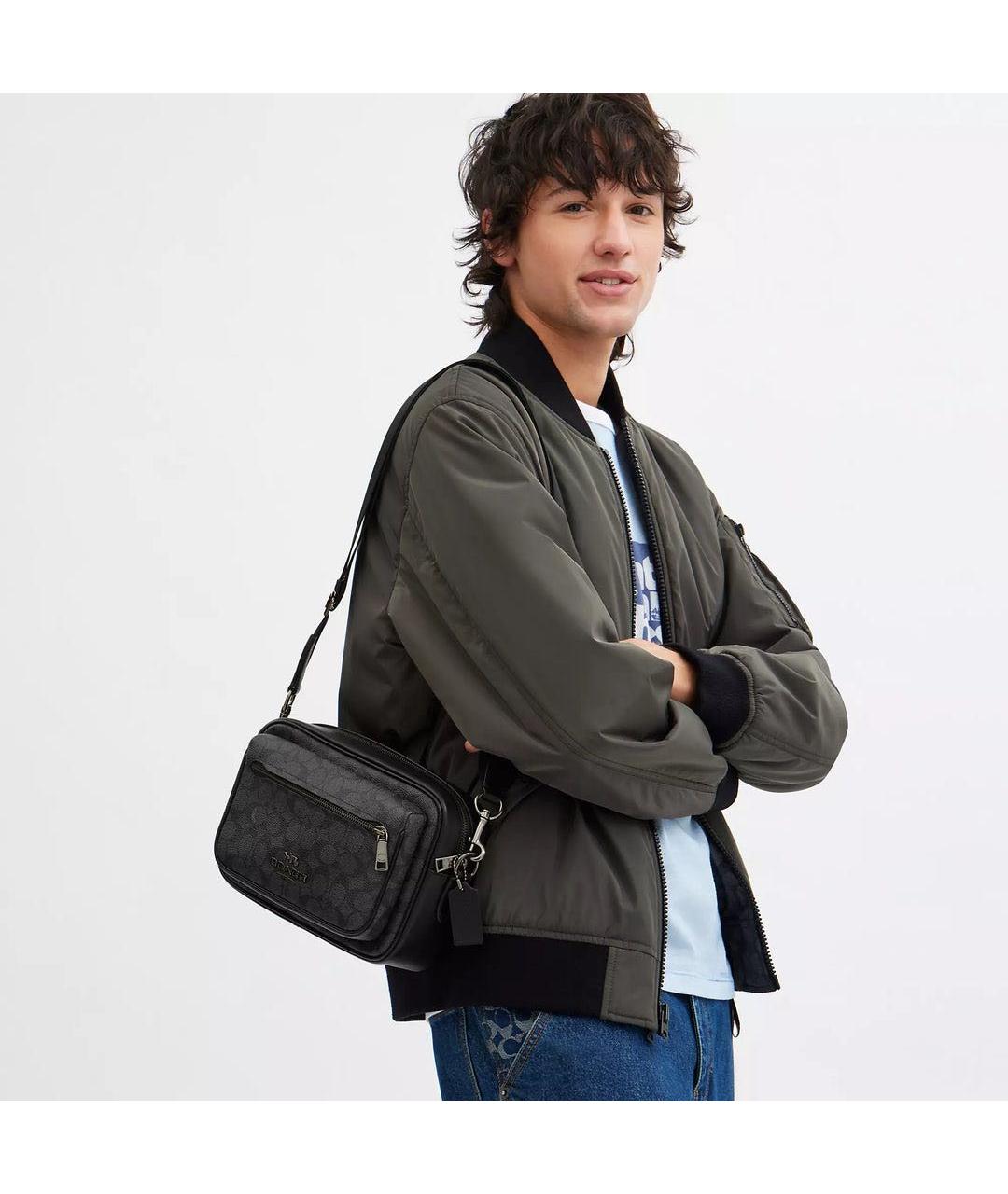 COACH Черная кожаная сумка на плечо, фото 7