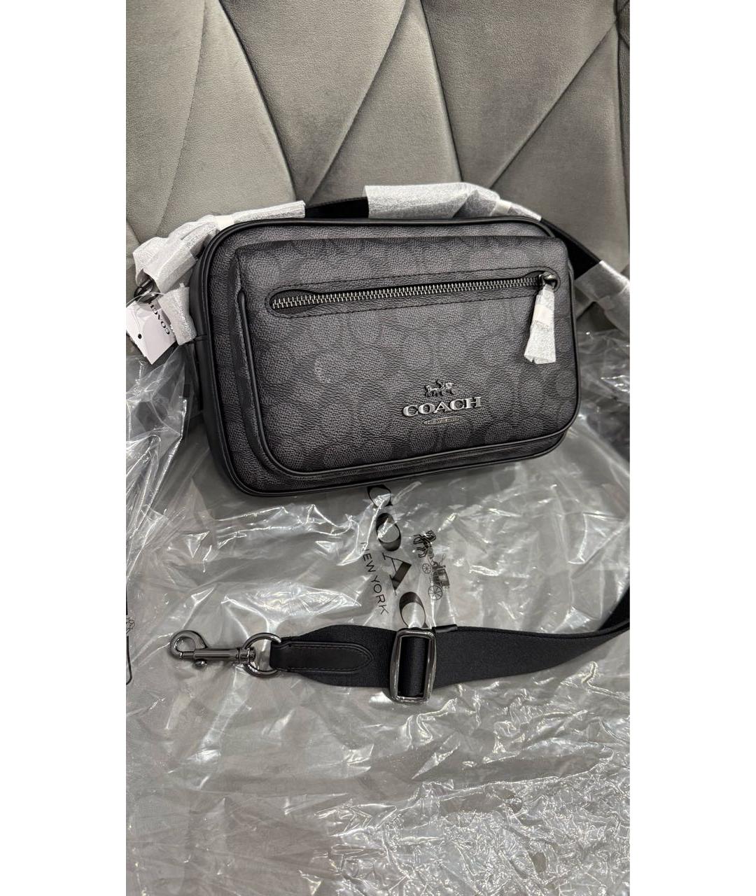 COACH Черная кожаная сумка на плечо, фото 2