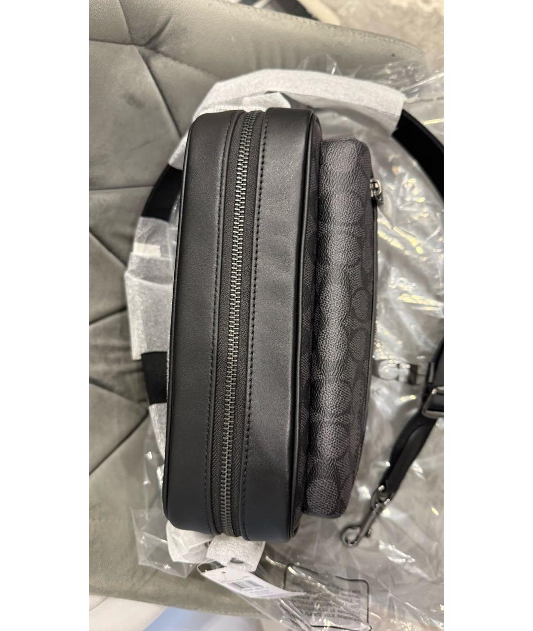 COACH Черная кожаная сумка на плечо, фото 3