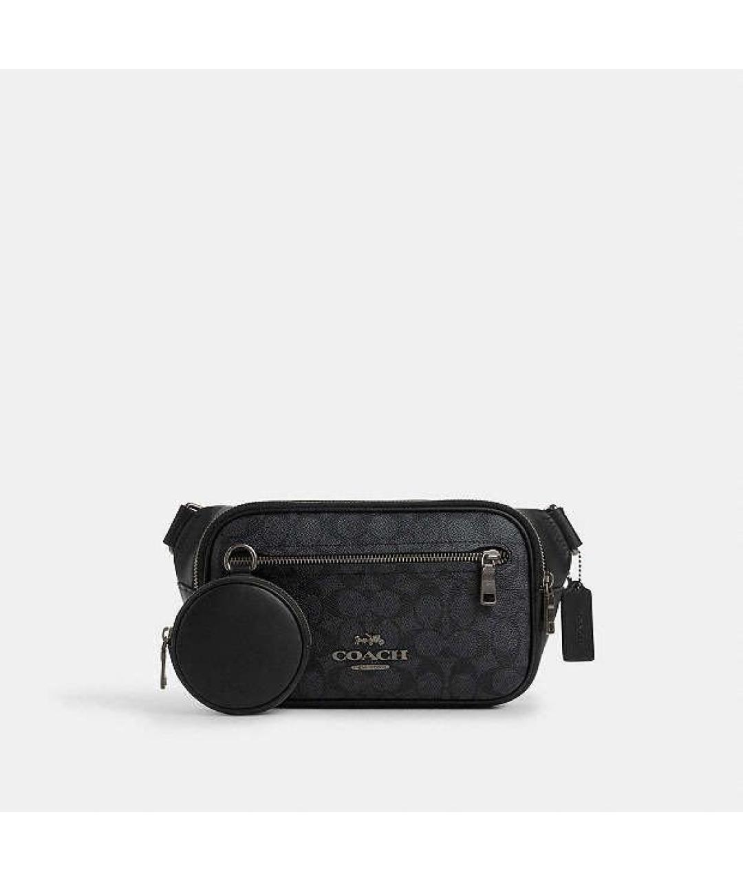 COACH Черная кожаная сумка на плечо, фото 8