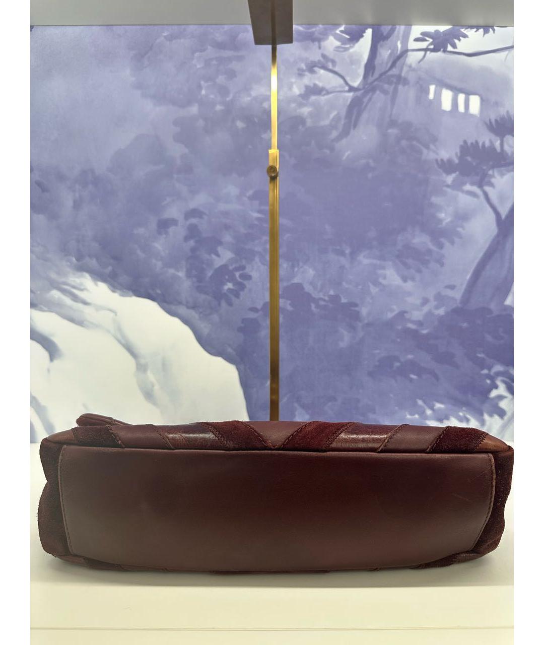 CHANEL Бордовая кожаная сумка через плечо, фото 4