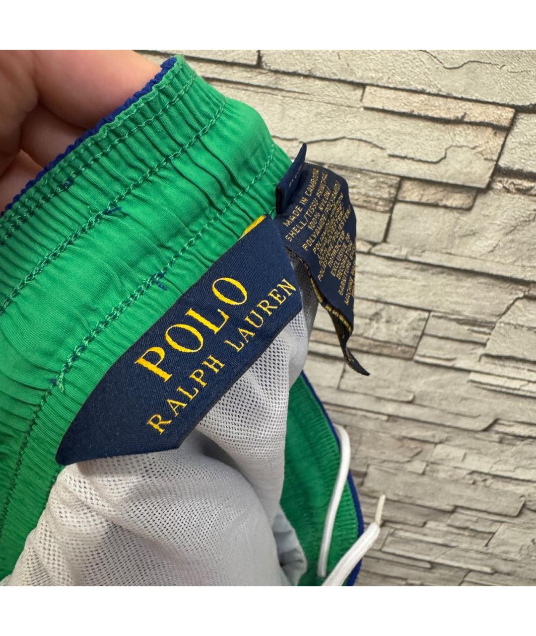 POLO RALPH LAUREN Синие полиэстеровые шорты, фото 4