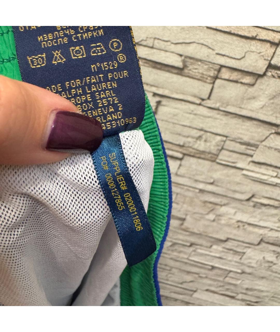 POLO RALPH LAUREN Синие полиэстеровые шорты, фото 7