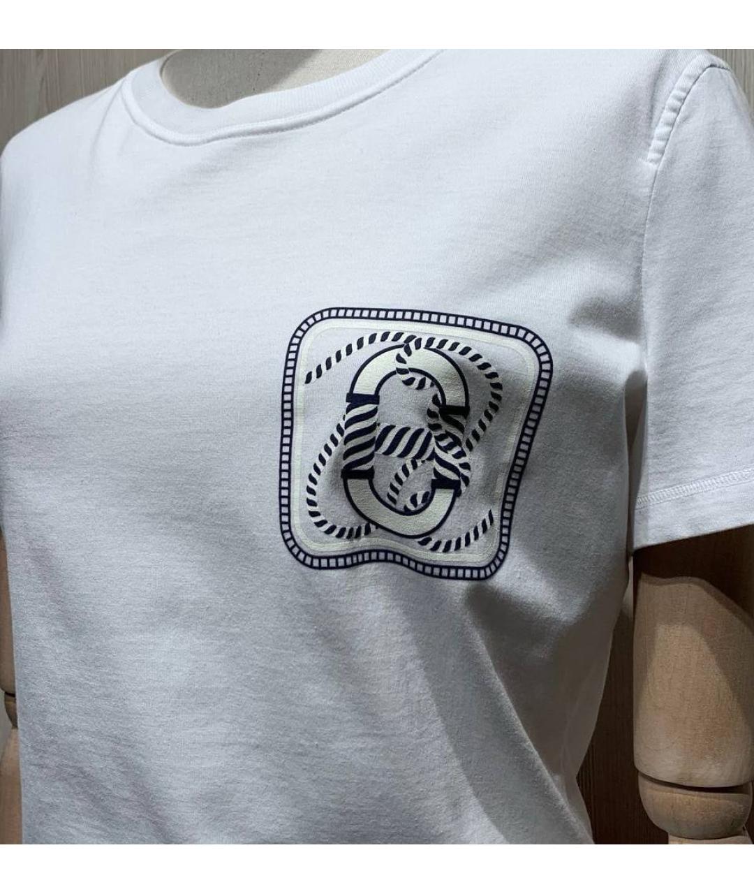 HERMES Белая хлопковая футболка, фото 3