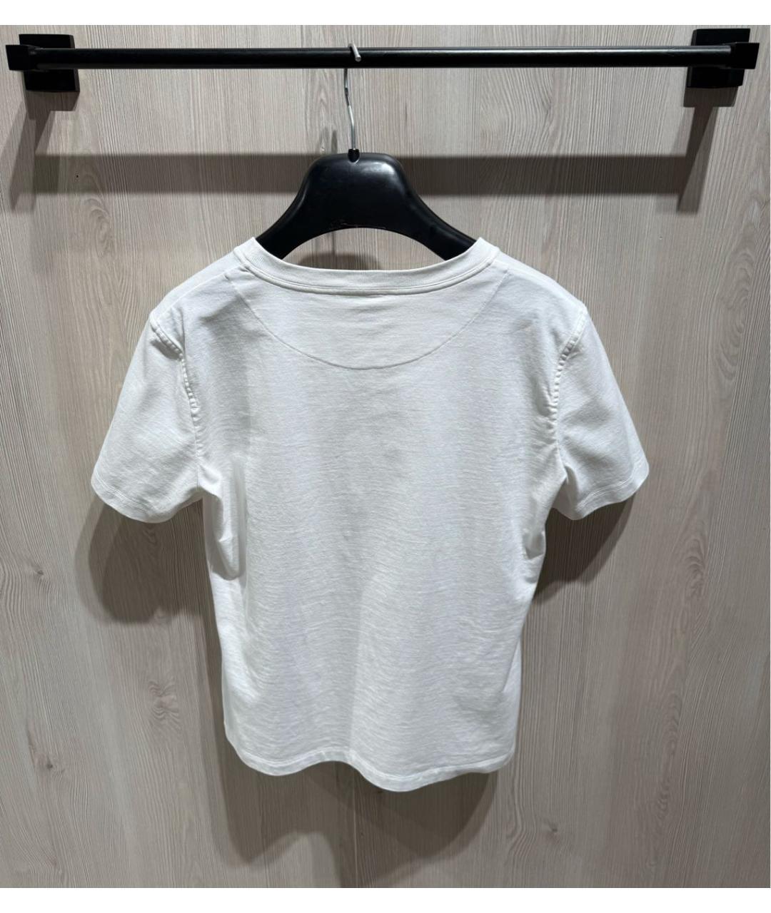 HERMES Белая хлопковая футболка, фото 5