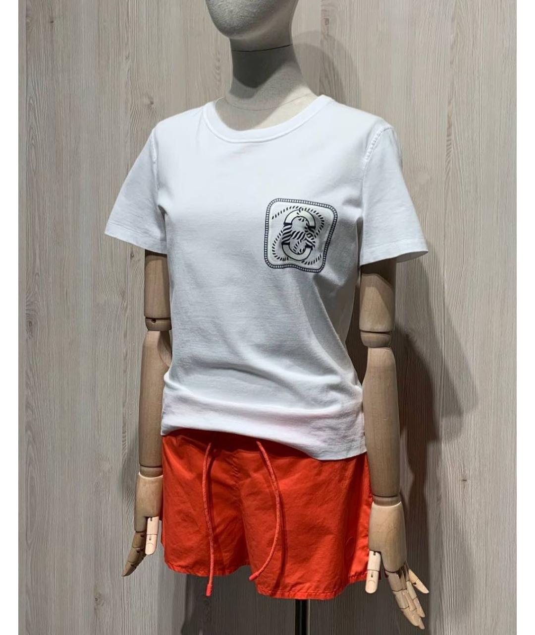 HERMES Белая хлопковая футболка, фото 2