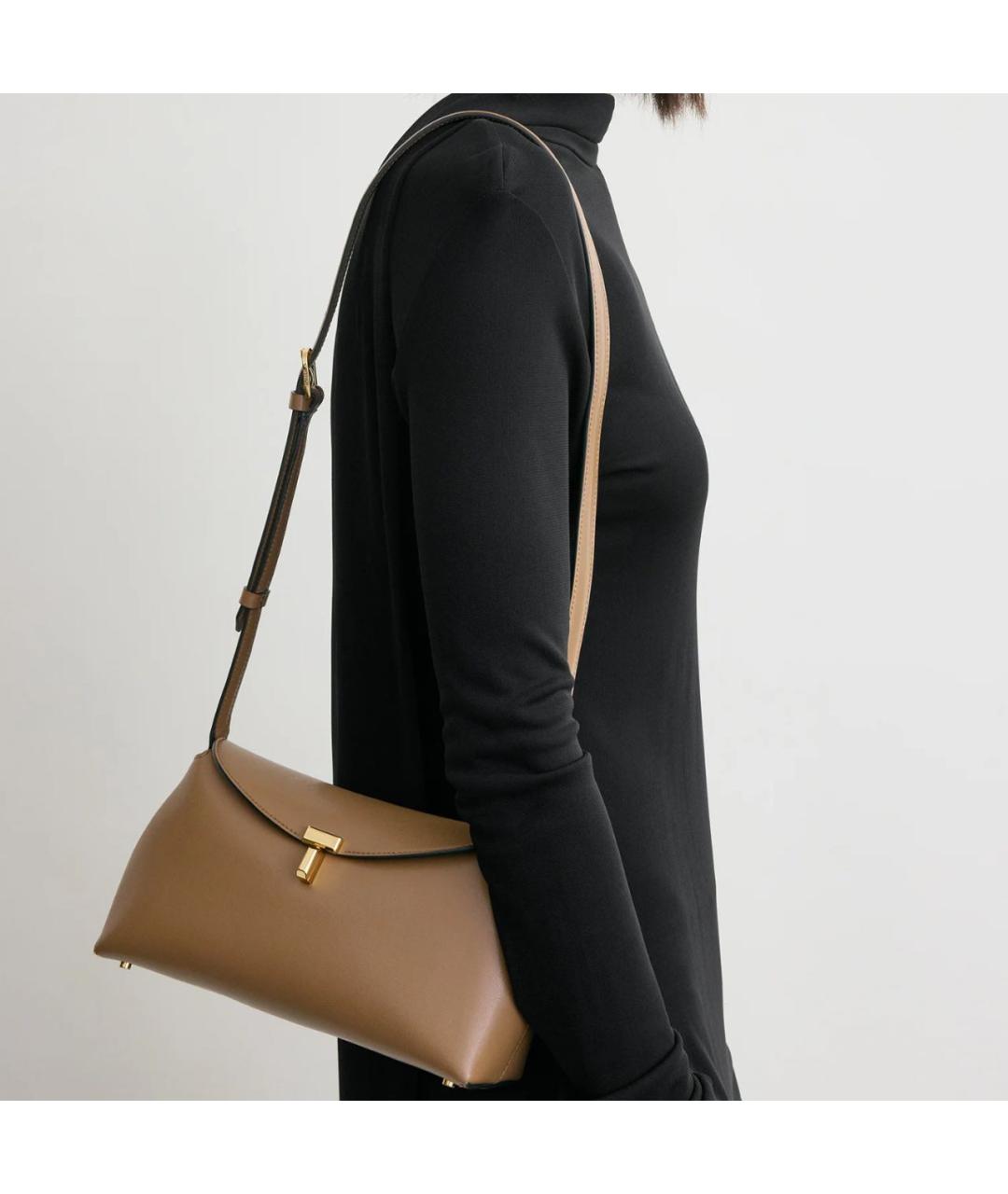 TOTEME Коричневая кожаная сумка через плечо, фото 6