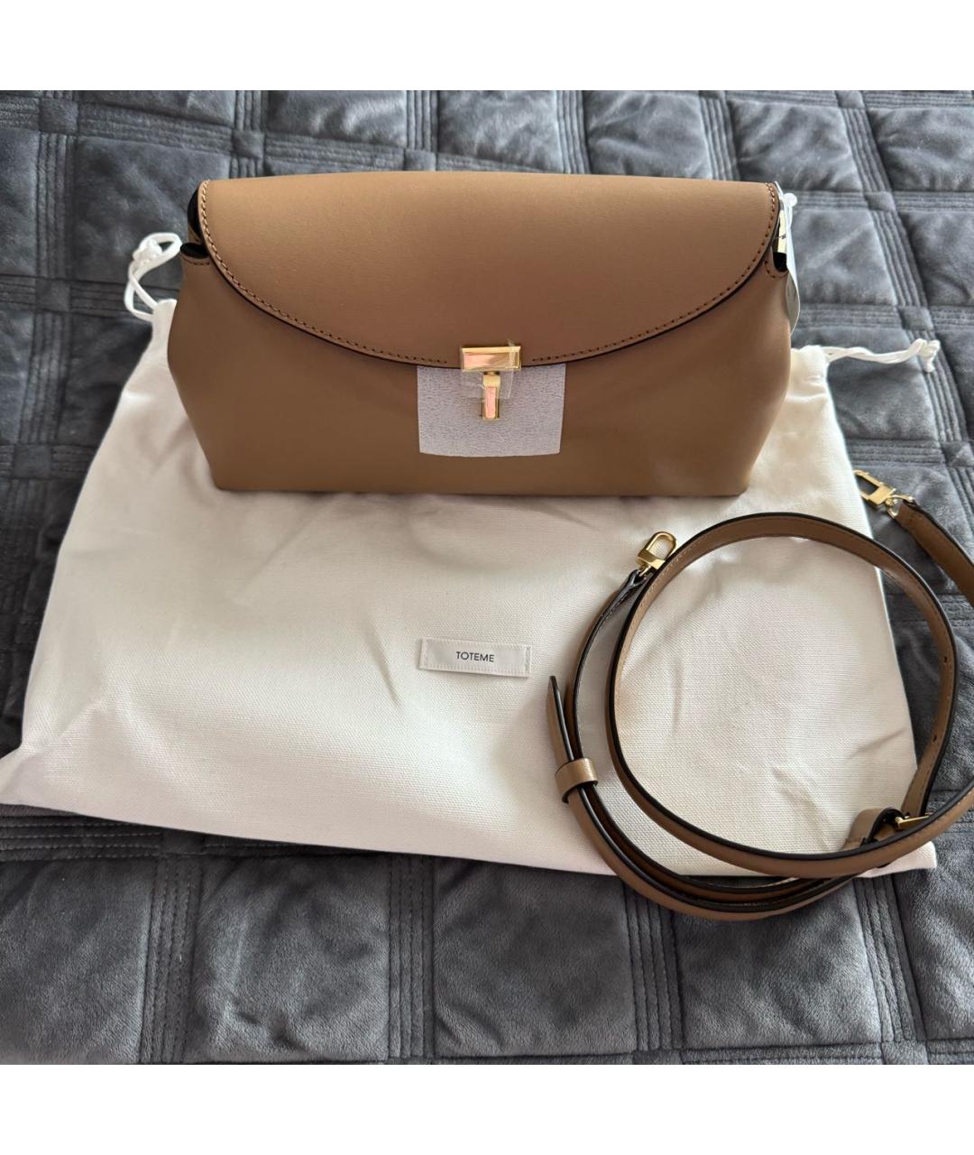 TOTEME Коричневая кожаная сумка через плечо, фото 3