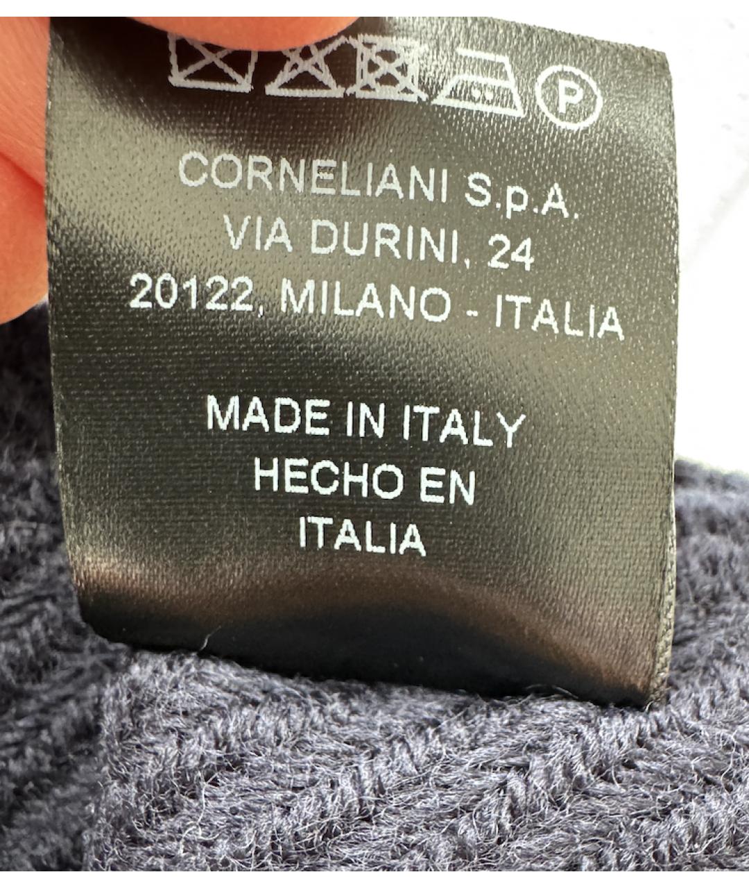 CORNELIANI Темно-синий шерстяной шарф, фото 6