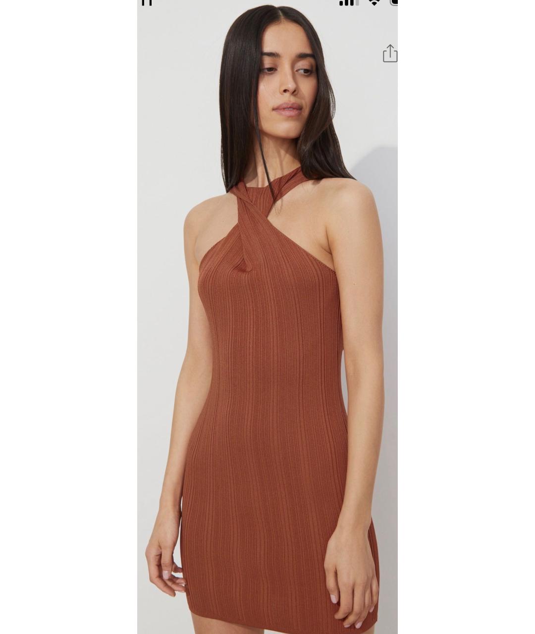 12 STOREEZ Бордовое вискозное повседневное платье, фото 4