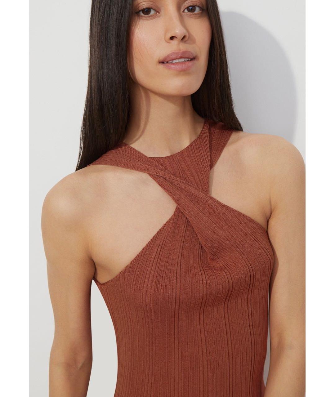 12 STOREEZ Бордовое вискозное повседневное платье, фото 5